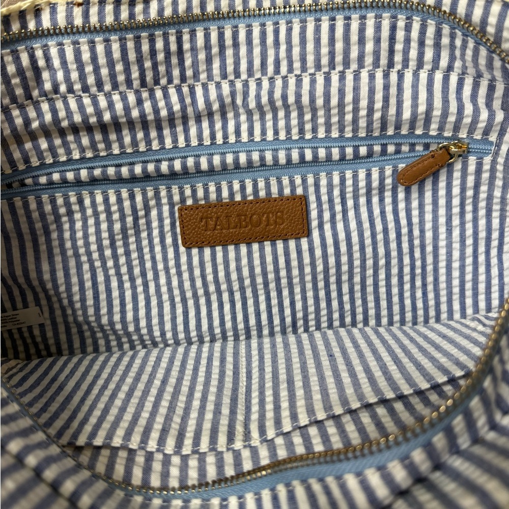 TALBOTS Boho Straw and Leather Tote Bag - Picture 2 of 6